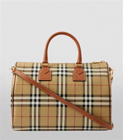 burberry haymarket check bowling bag|Medium Check Bowling Bag in Dark birch brown .